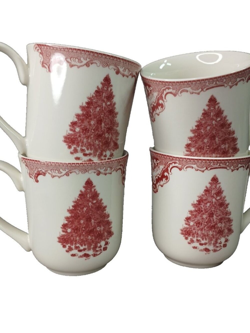 Johnson Brothers 4 Britian Castle Pink Coffee Mugs Tea Cups Christmas Ceramic